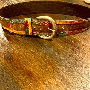 Fossil Colorful Leather Belt with Silver Buckle